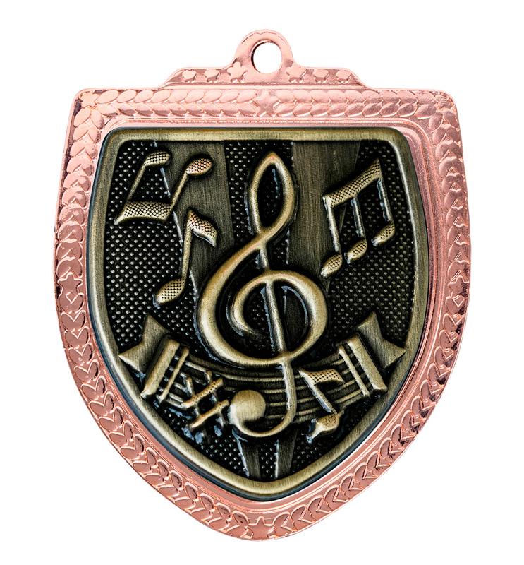 1067BVP-MS44G Shield Medal - Music 8cm