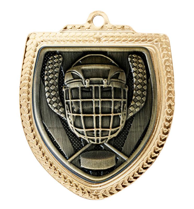 1067GVP-MS25G Shield Medal - Ice Hockey 8cm