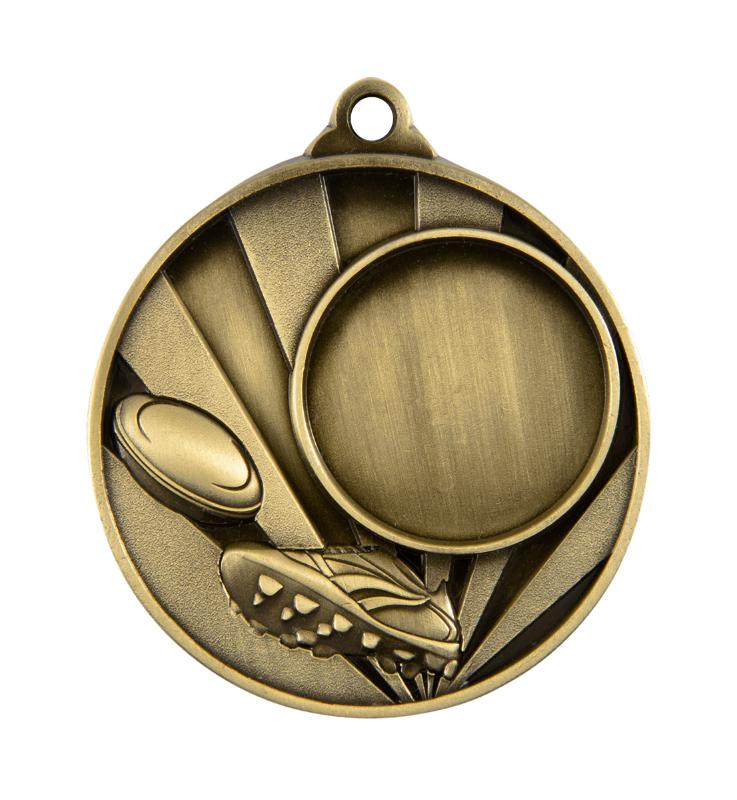 1076C-6G Sunrise Medal-Rugby+25mm insert 5cm