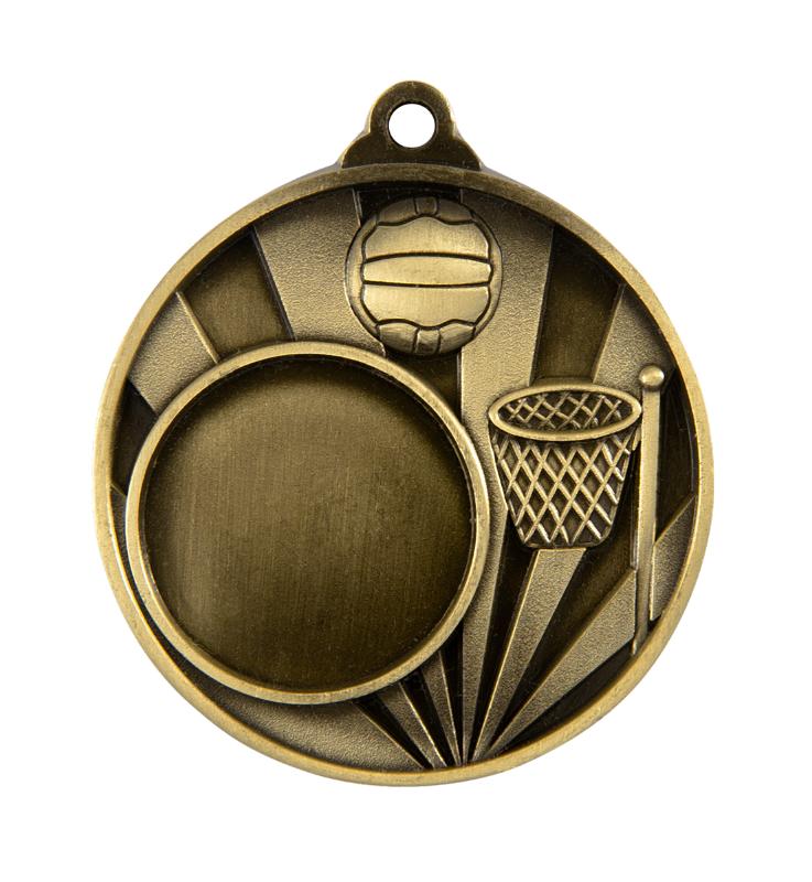 1076C-8G Sunrise Medal-Netball + 25mm insert 5cm