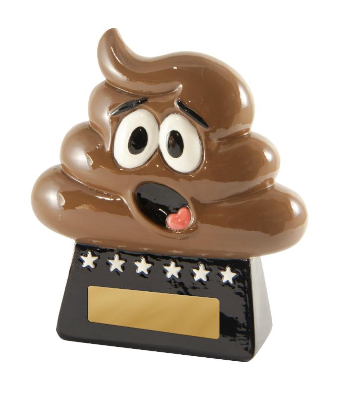 318-POOP Poop Emoji Trophy 8.7cm
