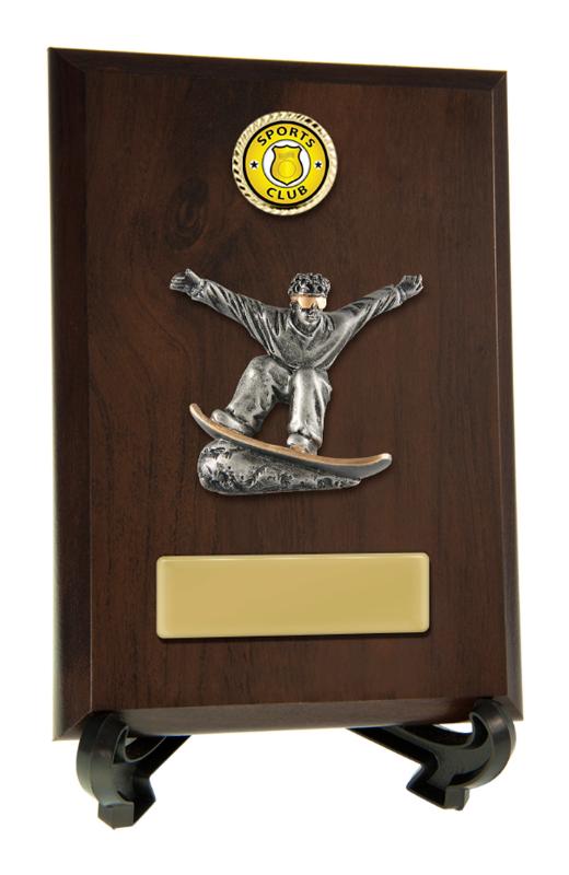 8232CH-CF66G Plaque with Snowboard Trim 17.5cm