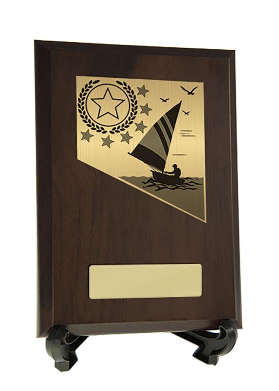 8232CH-PS67A Plaque with Sailing Trim 17.5cm