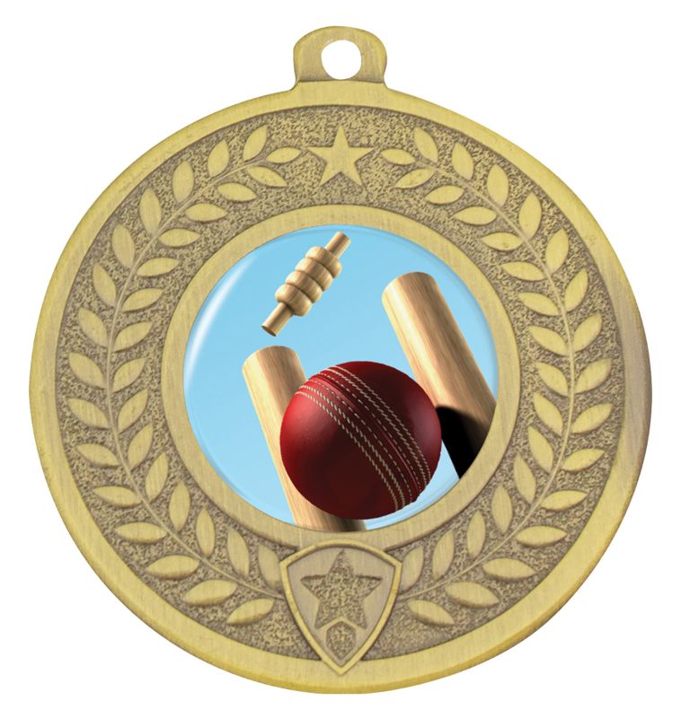 DMC401G Distinction Cricket Theme Medal Gold