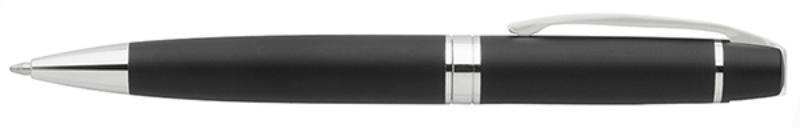 E674BK Casarotto Ballpoint Pen. Metal Pen in Matt Black Finish With Shiny Silver Accents. 13.8cm