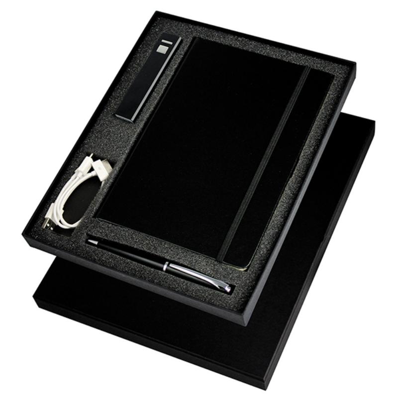 EGIFT1003BK Ambassador Bound JournalBook, a Jolt Charger and a Grobisen Pen 27.4cm
