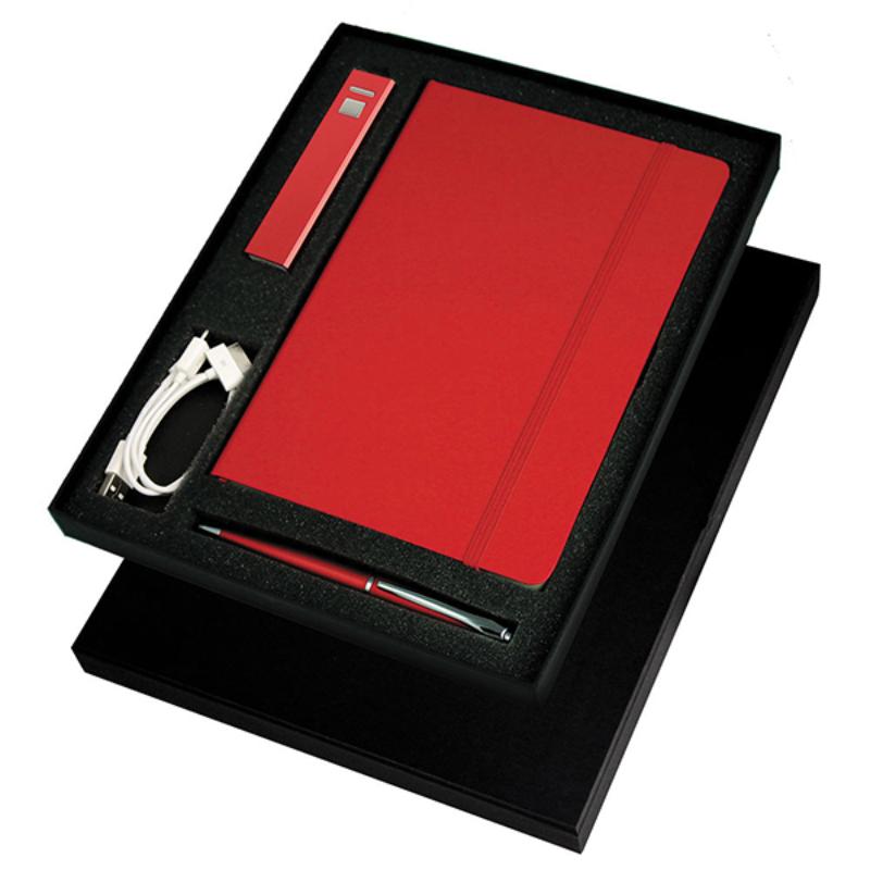EGIFT1003RD Ambassador Bound JournalBook, a Jolt Charger and a Grobisen Pen 27.4cm