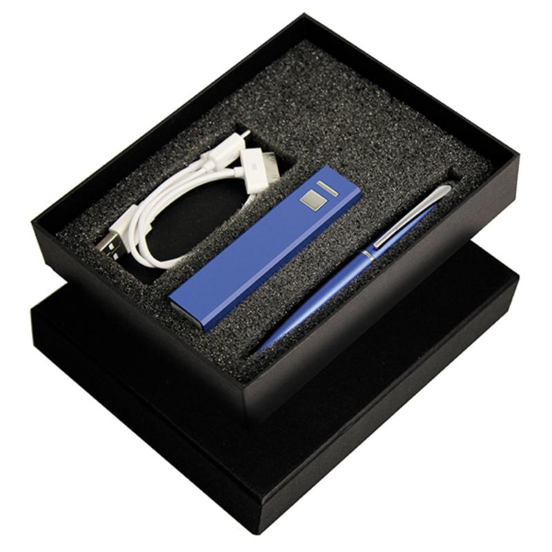 EGIFT1004BL 2,200Ah Charger, Grobisen Ballpoint Pen and a 3-in-1 Cable 18cm