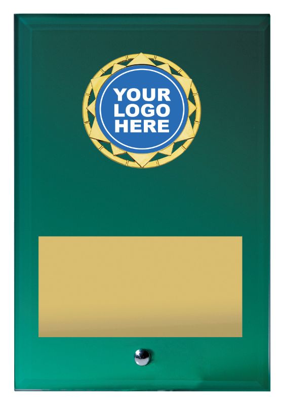 GA14C Star Green Glass Plaque 20cm
