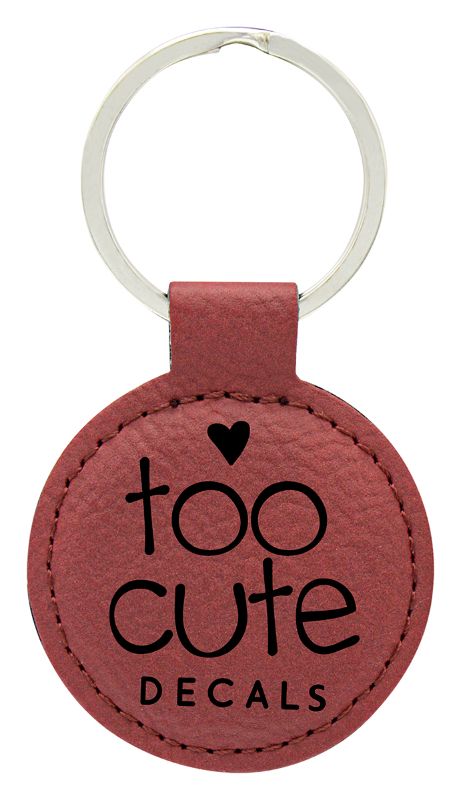 LE106 Leatherette Keychain Circle - Rose