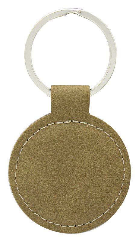 LE107 Leatherette Keychain Circle - Khaki