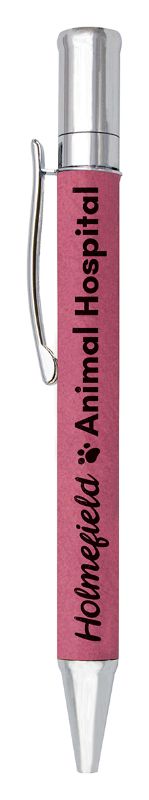 LEP09 Leatherette Pink Pen with Chrome Finish