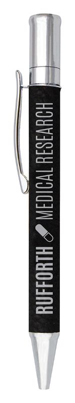 LEP12 Leatherette Black / Silver Pen with Chrome Finish