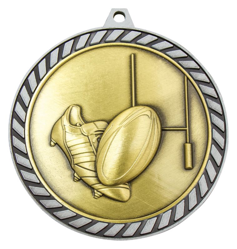 MMV613S Venture Rugby Silver Medal 6cm