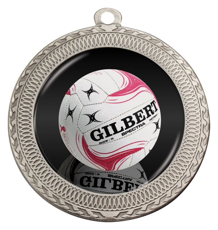 MVN911S Ovation Netball Medal Silver Medal 7cm