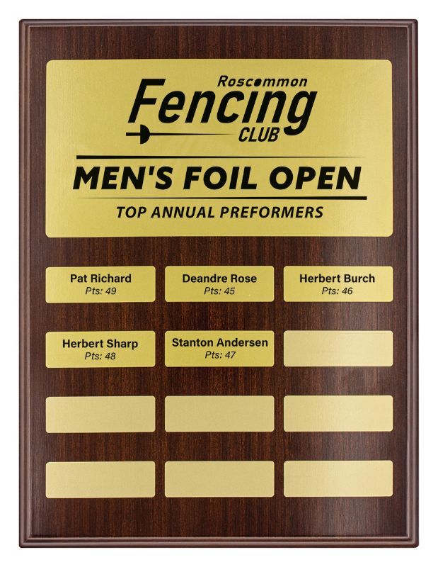 PEQ-09-01 Assembly Seasonal Gold Plaque 30cm