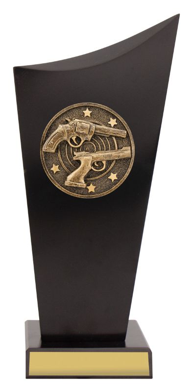 SK553B Pistol Shooting Black Timber Spartan Crest 24.5cm