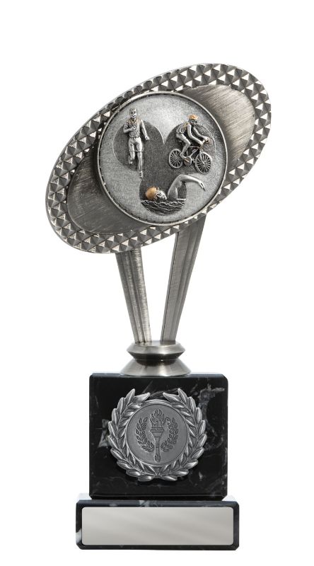 W22-8611 Metal Triathlon Theme on Column 20cm