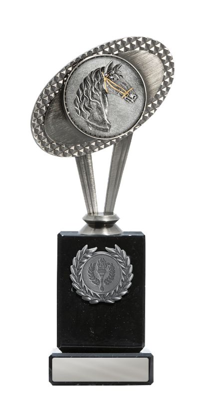 W22-9703 Metal Horses Theme on Column 22.5cm