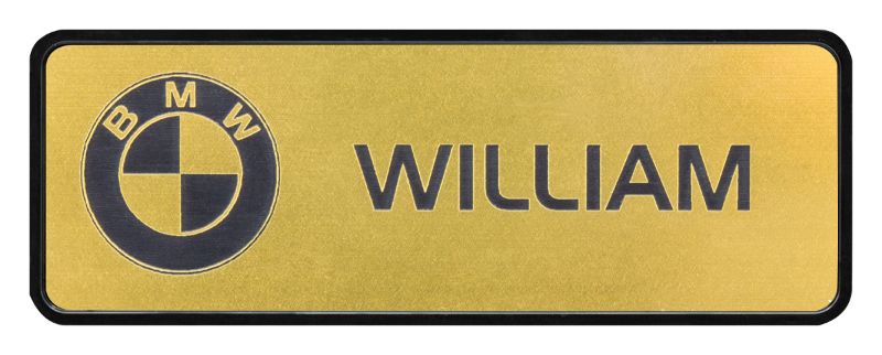 AB07K Black Framed Name Badge
