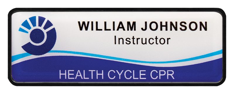 AB07K Black Framed Name Badge