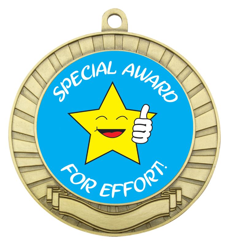ASE231G Eco Scroll Medal Special Award Gold 7cm