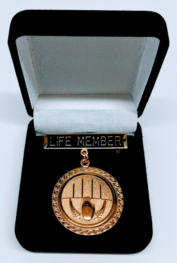 LMB Black Life Member Badge with Logo Pendant 5cm