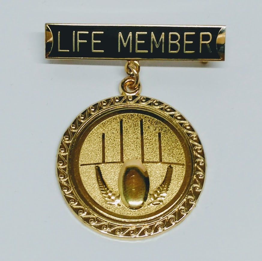 LMB Black Life Member Badge with Logo Pendant 5cm