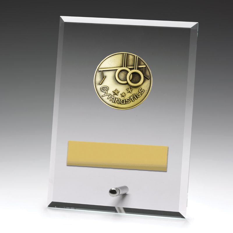 DY114B Glass Plaque Gymnastics 17.5cm