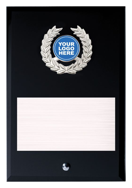 GA07C Black Glass Plaque 20cm