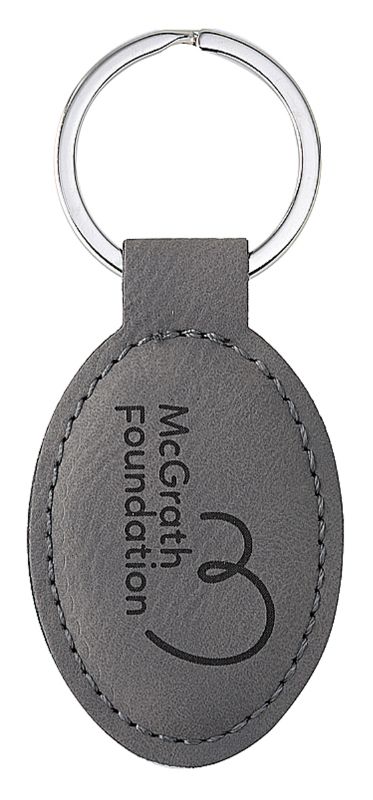 LE122 Leatherette Keychain Oval 4cm