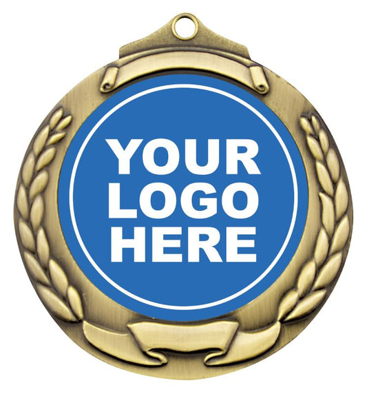 M862G Banner Wreath Insert MedalGold 7cm