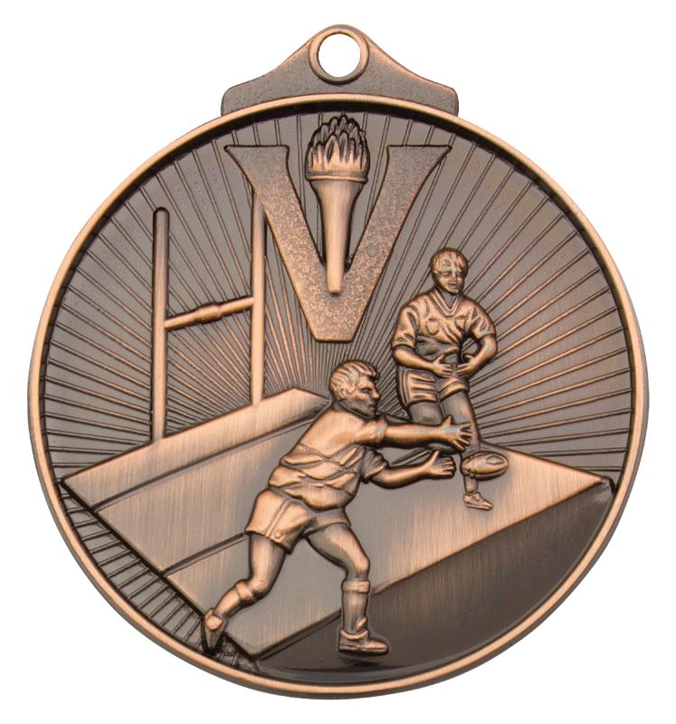 MD913B Rugby Medal Bronze 5.2cm