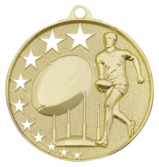 MH912G Aussie Rules Stars Medal Gold 5.2cm