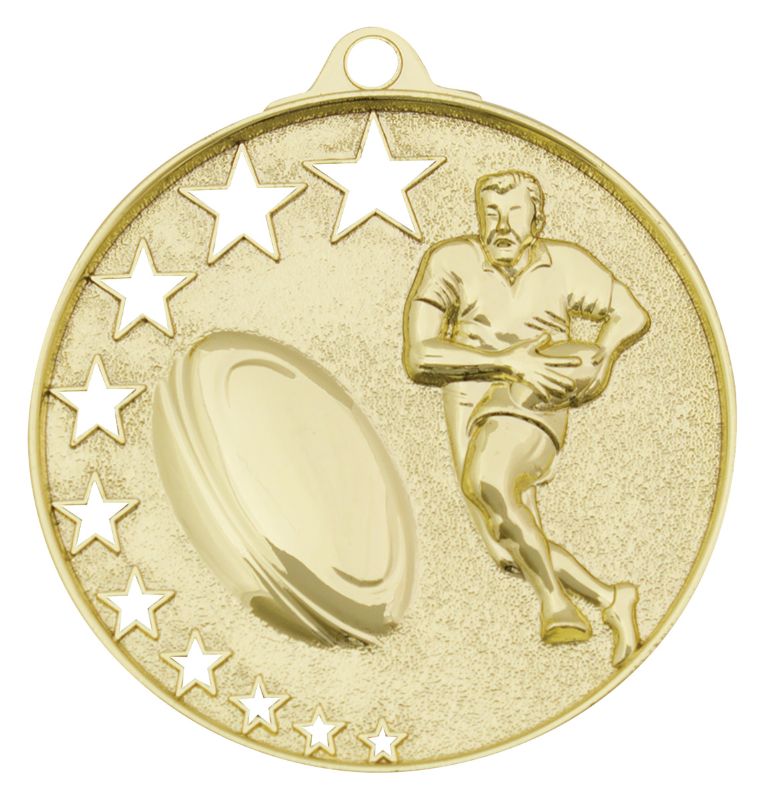 MH913G Rugby Stars Medal Gold 5.2cm