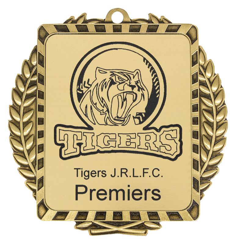 ML01G Lynx Wreath Medal Gold 9cm