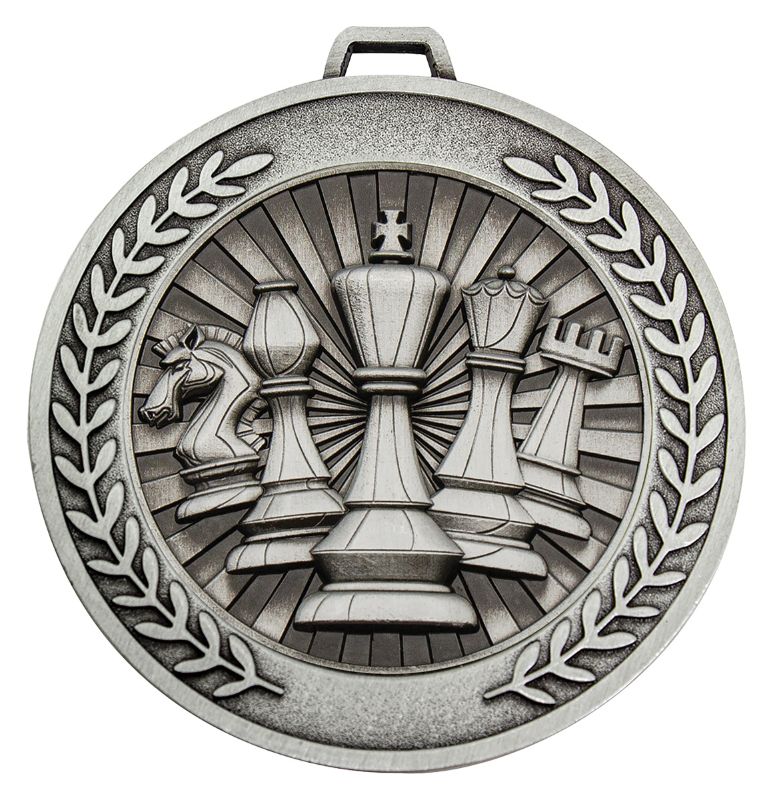 MMJ578S Prestige Chess Silver Medal 7cm