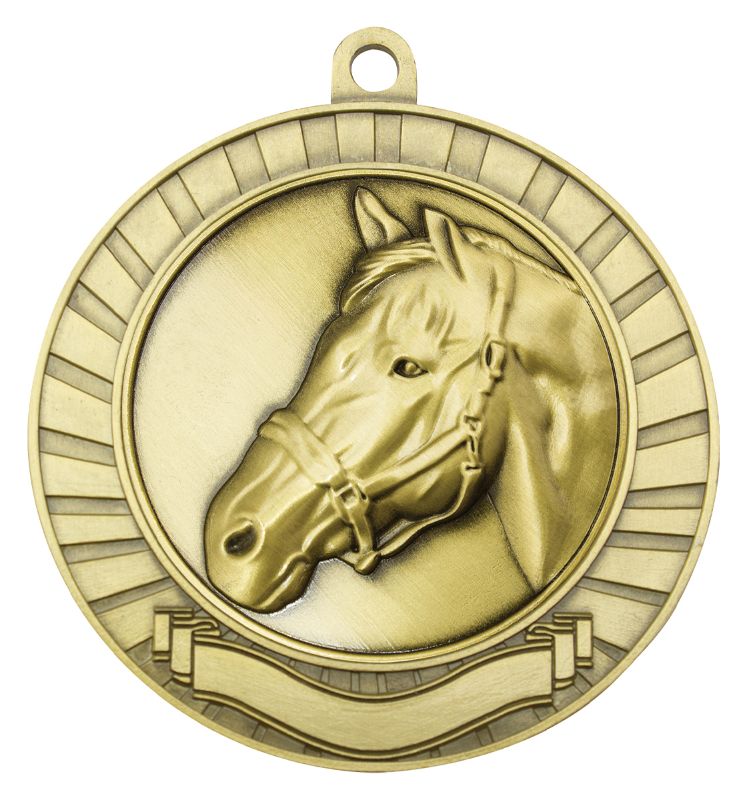 MMY235G Eco Scroll Horse Gold 7cm