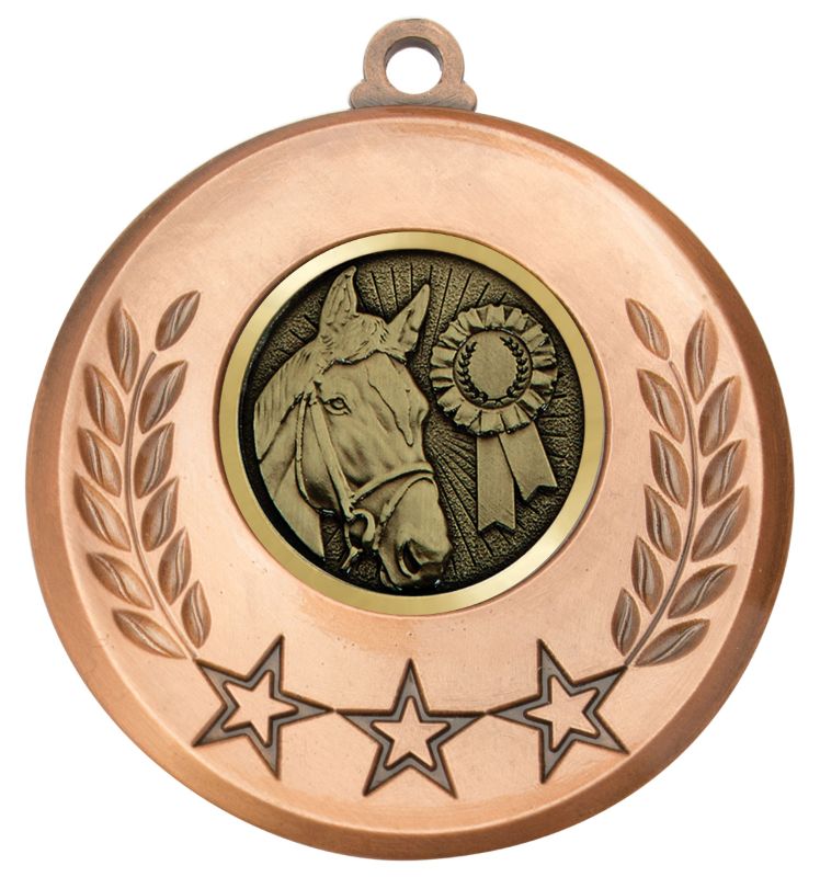 MSH135B Laurel Medal Horse Bronze 5.2cm
