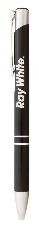 PA107 Ballpoint Pen Aluminium Black with Chrome 13.5cm