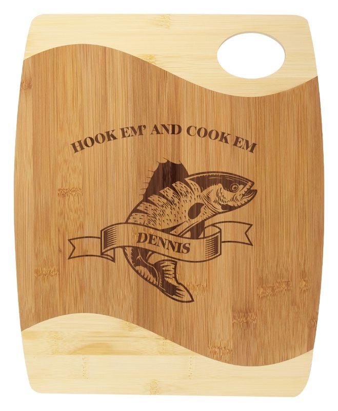 QB911 Bamboo Board Two Tone & Handle 35cm