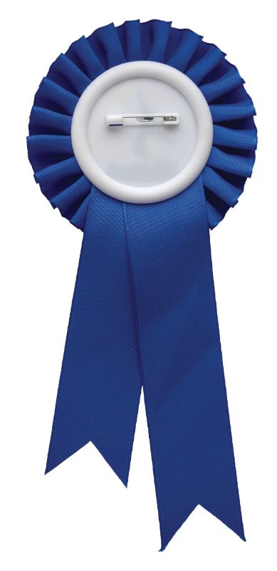 RST03 Blue Rosette w/ Clip 90 x 21cm
