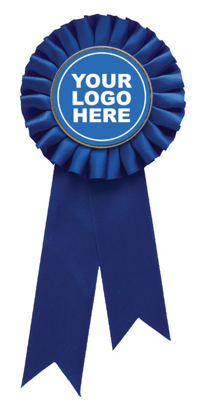 RST03 Blue Rosette w/ Clip 90 x 21cm