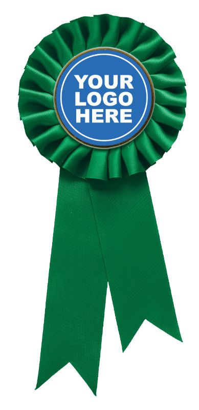 RST04 Green Rosette w/ Clip 90 x 21cm
