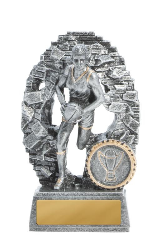 1010-3FA Breaking Down Barriers-Aussie Rules Female 13cm