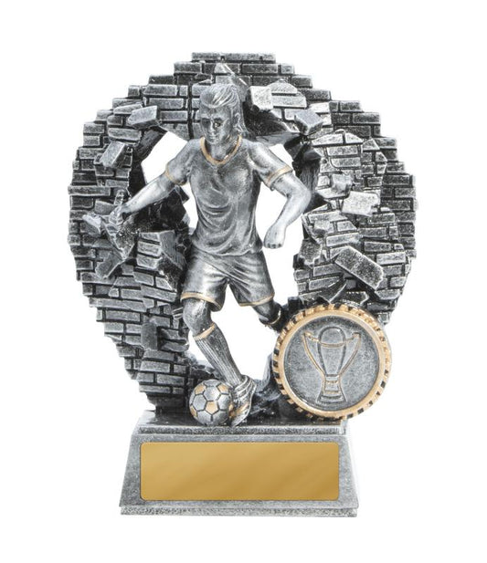 1010-9FA Breaking Down Barriers-Football Female 13cm