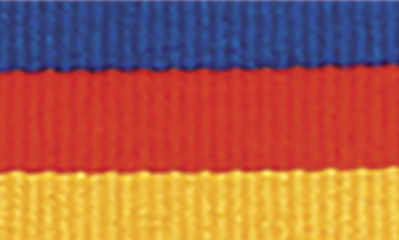 1065BU-R-G Blue / Red / Gold Ribbon 40cm