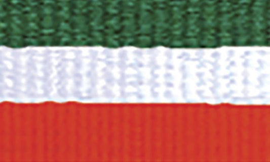 1065GN-WH-OR Green / White / Orange Ribbon 40cm