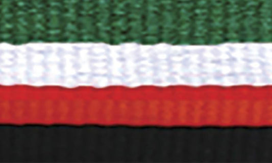 1065GN-WH-R-BK Green / White / Red / Black Ribbon 40cm