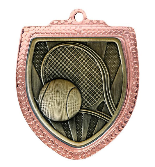 1067BVP-MS12G Shield Medal - Tennis 8cm